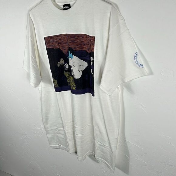🔥 STUSSY x KATE GIBB 2007 Stussy Custom Made Designer Streetwear Tee Sz L - NEW - Picture 3 of 9
